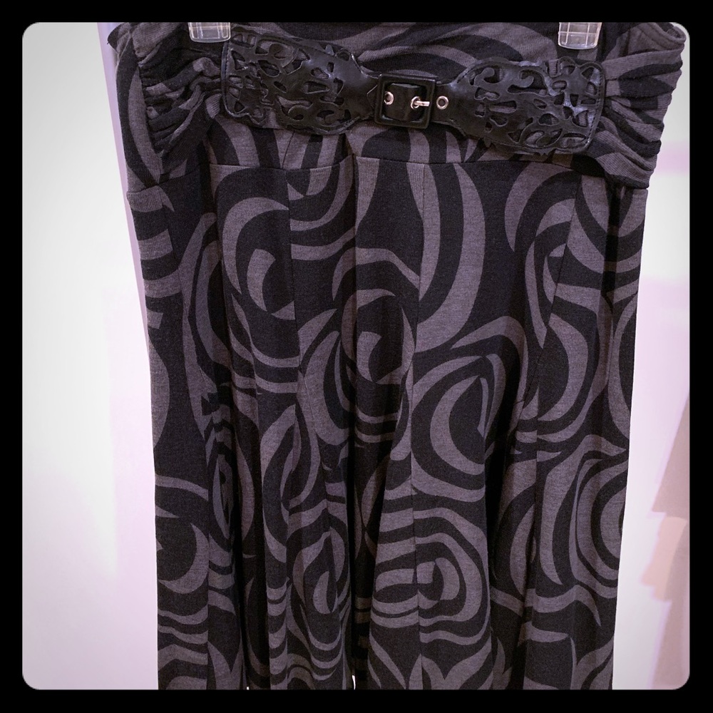 Multi colored skirt with attached belt